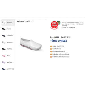 Ref.: BB80 – Tênis Unissex em EVA Antiderrapante CA: 37.212